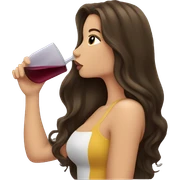 Brunette long hair sipping wine sticker