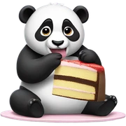 Panda eating cake sticker