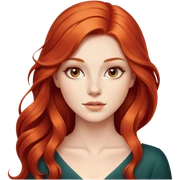 beautiful young woman with long red hair, elegant appearance sticker