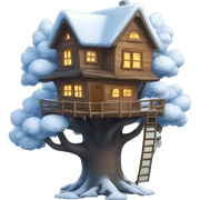 Treehouse in winter  sticker
