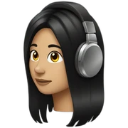 black hair - headphones sticker