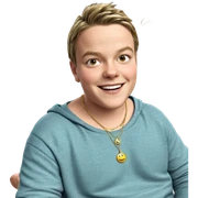 boy smiling with jewelry indoors sticker