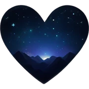 Dark Vibrant heart with the night sky in it sticker