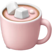 Light Pink mug of hot chocolate with marshmallows  sticker