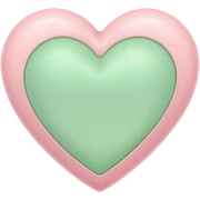 Pastel pink and green Heart sticker