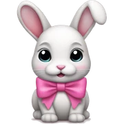 Bunny with pink bow sticker