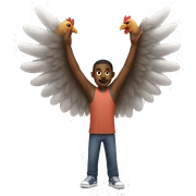black man with chicken wings sticker