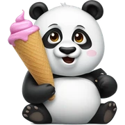Panda eating ice cream sticker