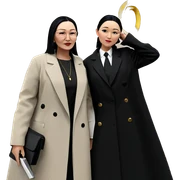formal girl with black hair sticker