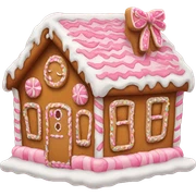 Gingerbread house with a pink bow  sticker