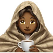 girl inside a blanket sipping coffee eyes closed sticker