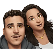 smiling couple with jewelry sticker