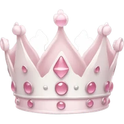 White and pastel pink crown sticker