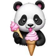 Panda eating ice cream sticker