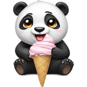 Panda eating ice cream sticker