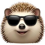 Hedgehog with sunglasses sticker