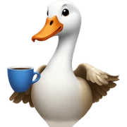 Goose holding coffee sticker