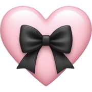 light pink heart with a black bow  sticker