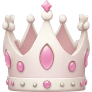 White and pastel pink crown sticker