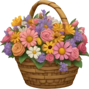 basket full of flowers sticker