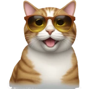 Cat with sunglasses sticker