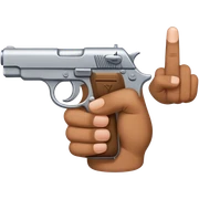 Finger gun sticker