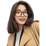 smiling girl with glasses sticker