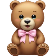 Bear with light pink bow sticker