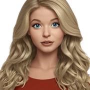 blonde girl with blue eyes sticker