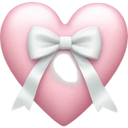 Pastel pink heart with white bow sticker