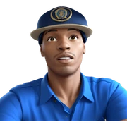 male officer in blue shirt sticker