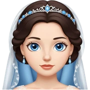 Bride with dark brown hair and blue eyes  sticker