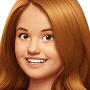smiling girl with long brown hair sticker