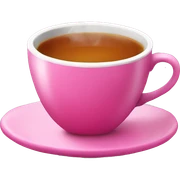 Hot tea with pink cup sticker