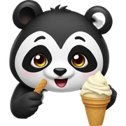 Panda eating ice cream sticker