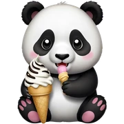 Panda eating ice cream sticker