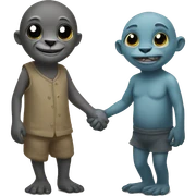 seal and troll holding hands sticker