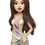 girl with brown hair indoors sticker