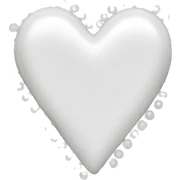 white heart with white pearls sticker
