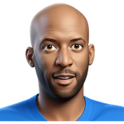 bald man with blue shirt sticker