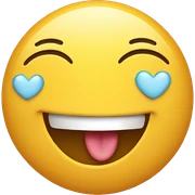 laughing smiley with heart eyes sticker