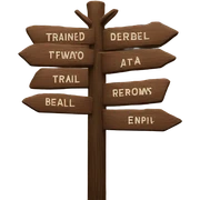 Mountain trail sign Brown sticker