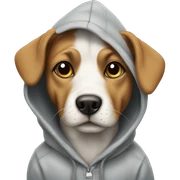 dog wearing a hoodie sticker