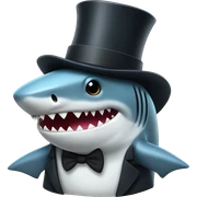 Shark with a top hat sticker