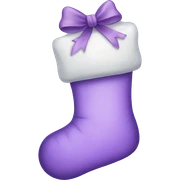 pastel purple christmas stocking with bow  sticker