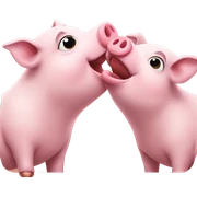 Pig kissing pig sticker