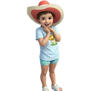 happy child in summer outfit sticker