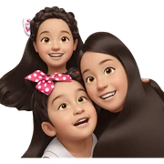 smiling girls with hair bows sticker