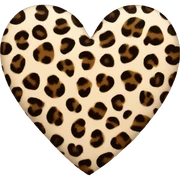 leopard print heart sticker
