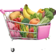 pink shopping cart full of healthy foods sticker